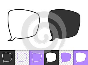 Speech Bubble simple badge black line vector icon