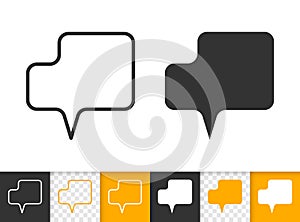 Speech Bubble simple badge black line vector icon