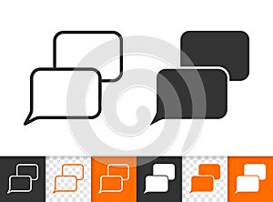 Speech Bubble simple badge black line vector icon