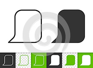 Speech Bubble simple badge black line vector icon