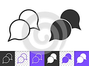 Speech Bubble simple badge black line vector icon