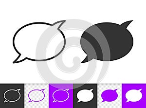 Speech Bubble simple badge black line vector icon
