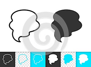 Speech Bubble simple black line banner vector icon