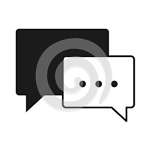 Speech bubble sms message chat communication silhouette style icon