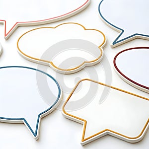 Speech bubbles template isolated on white background