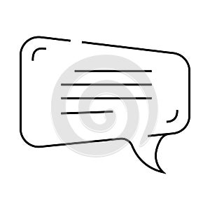 speech bubble testimonial line icon vector illustration