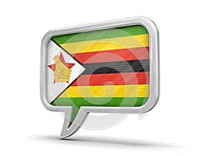 Speech bubble with Zimbabwe flag