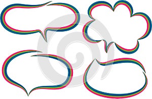 colorful striped abstract creative speech bubbles set