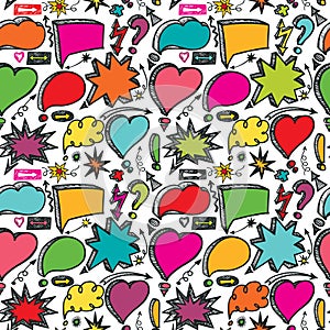 Speech Bubbles,arrow seamless pattern.Doodle