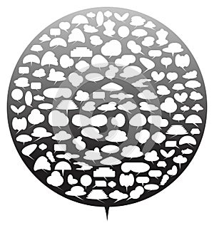 Speech bubbles art collection empty design element dialog cloud flat