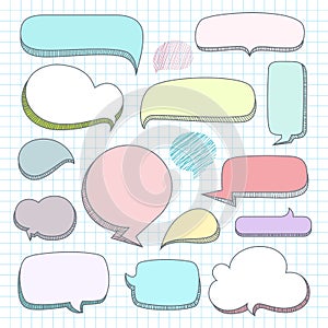 Speech bubbles. balloon talk shaped design elements create by vector.