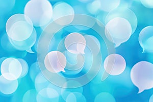 Speech Bubbles on Blurred Blue Abstract Background