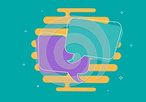 Speech bubbles. Chat bot concept. Vector illustration.