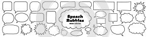 Speech bubbles collection. Set with different hand drawn shape
