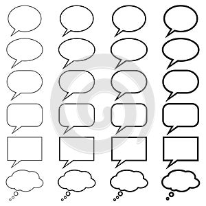 Speech bubbles collection on the white background. Vector illustration