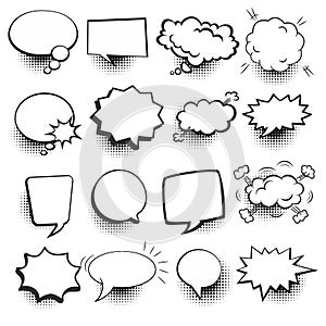 Speech bubbles Comic set