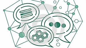 Speech bubbles connected, representing communication and social networking vector design Generative AI