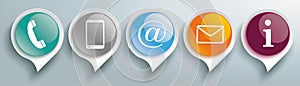 Speech Bubbles Glossy Contact Buttons Header