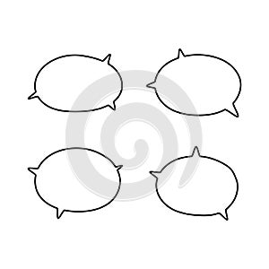 Speech bubbles hand drawn comic style isolated