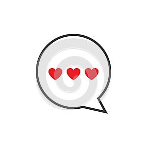 speech bubbles with a heart