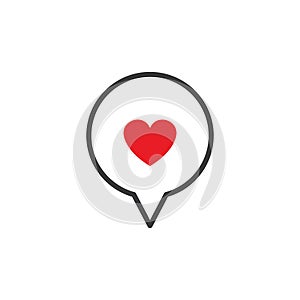 speech bubbles with a heart