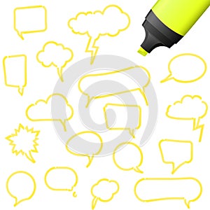 speech bubbles with highlighter