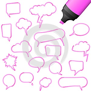 speech bubbles with highlighter