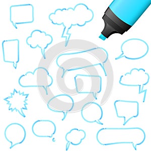 speech bubbles with highlighter