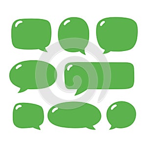 Speech bubbles icon set, message or chat symbol isolated vector illustration