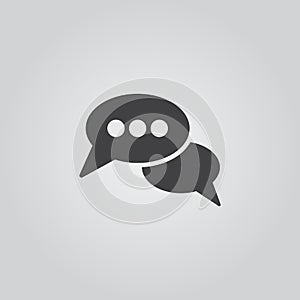 Speech bubbles icon vector, solid illustration.