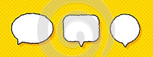 Speech Bubbles icons. Empty comic speech bubbles set. Vector illustration