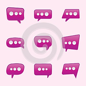 Speech bubbles icons set. Chat speech notification. Isolated vector illustration for chat in flat style