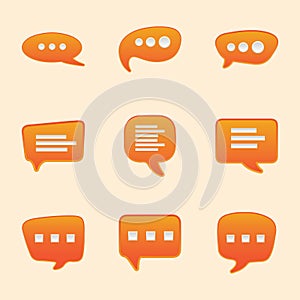Speech bubbles icons set. Chat speech notification. Isolated vector illustration for chat in flat style