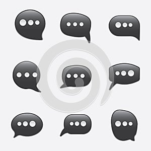 Speech bubbles icons set. Chat speech notification. Isolated vector illustration for chat in flat style