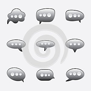 Speech bubbles icons set. Chat speech notification. Isolated vector illustration for chat in flat style