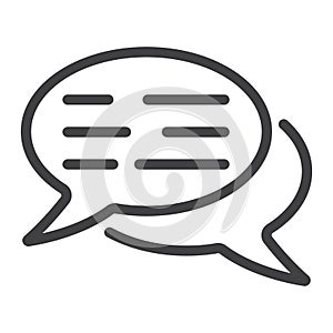 Speech bubbles line icon, seo and development