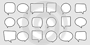 Speech bubbles line icon set