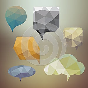 Speech bubbles low poly style