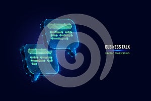 Speech bubbles low poly vector illustration