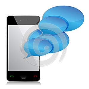 Speech bubbles and mobile phone illustration