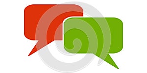 Speech bubbles red and green