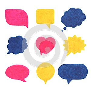 Speech bubbles risography illustration