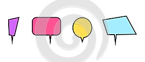 Speech bubbles set in flat style. Vector illustration isolated on white background.