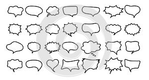 Speech bubbles set on white background. Vector illustration
