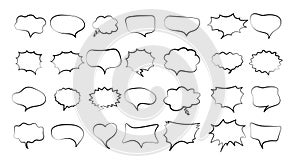 Speech bubbles set on white background. Vector illustration.