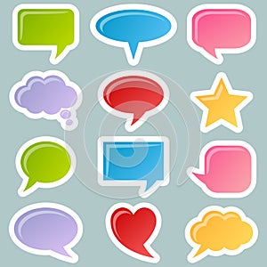 Speech Bubbles Stickers Set