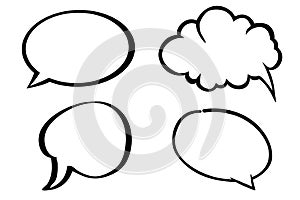 Speech bubbles thinking bubbles icon on white background. Illustration design