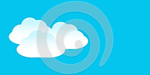 Speech bubbles with three clouds on a light blue background