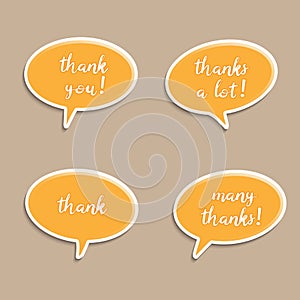 Speech bubbles to talk about thank A vector illustration