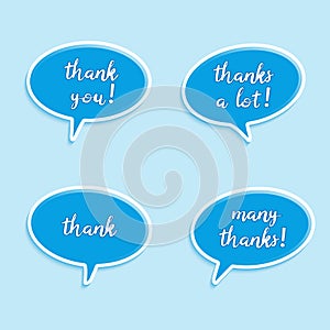 Speech bubbles to talk about thank A vector illustration